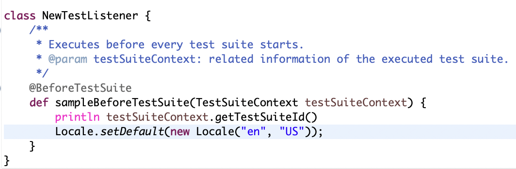 Add the script into the Before Test Suite method