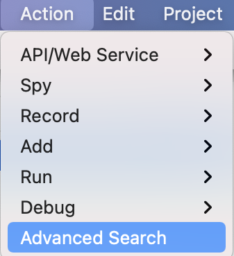 Access advanced search from main menu