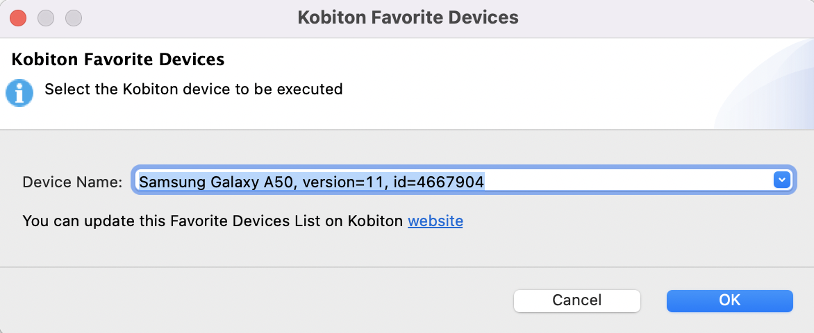 Kobiton favorite devices
