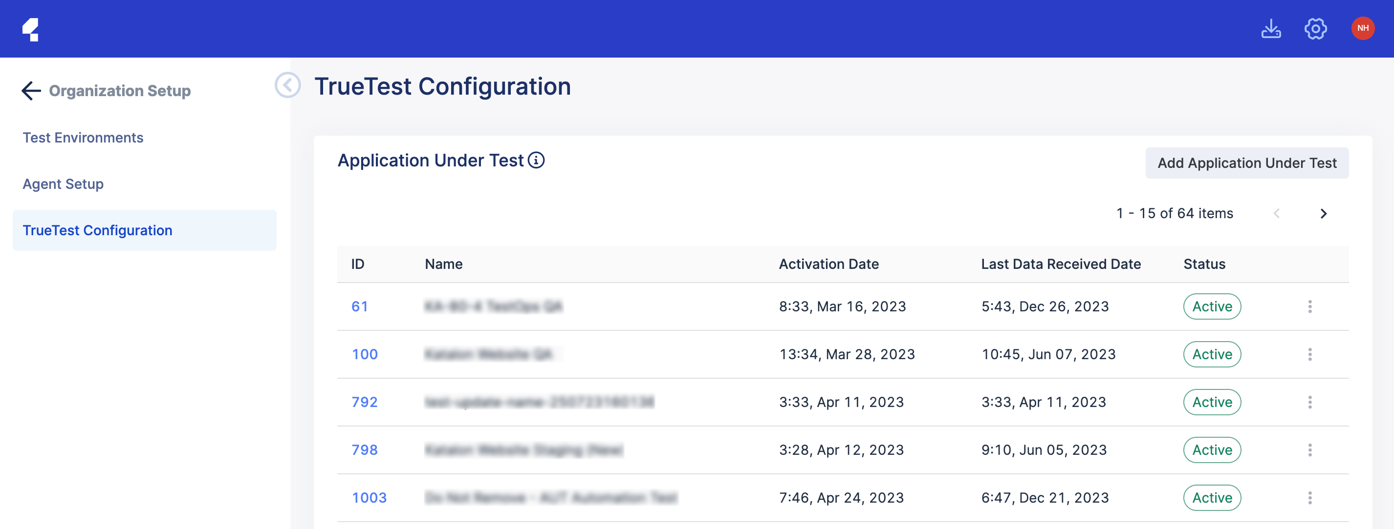 TrueTest configuration