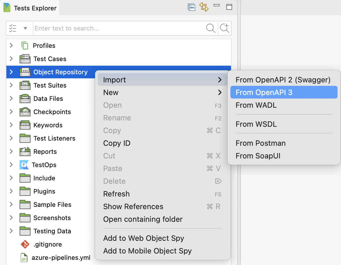 In the dialog that displays, browse to your OpenAPI 3.0 local file and ...