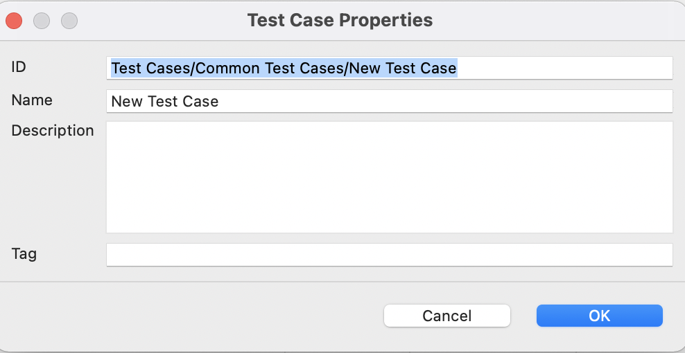 Test case properties
