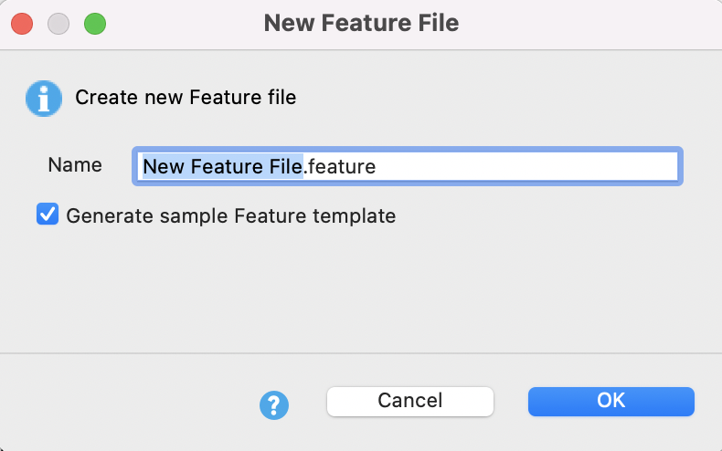 new feature file