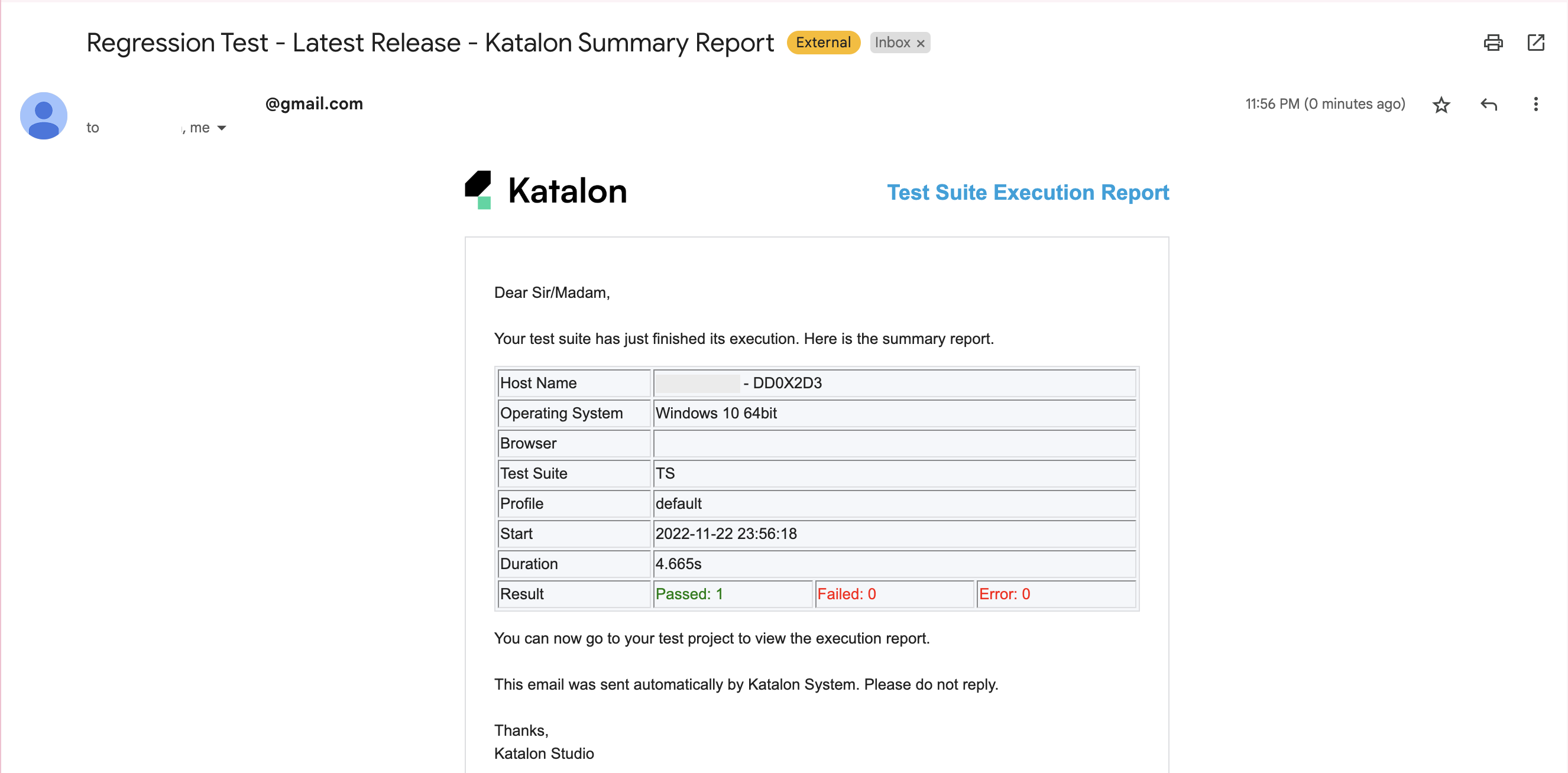 Email global variable example