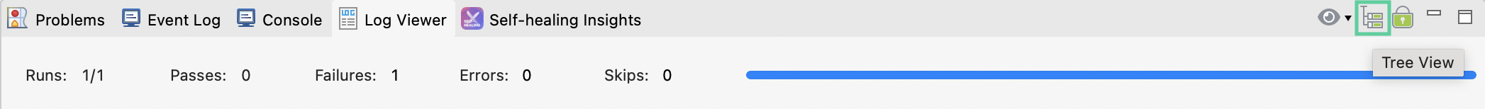 Tree View toggle in Log Viewer