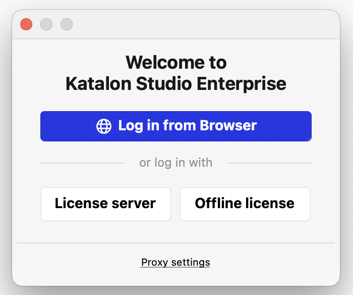 Log into Katalon Studio Enterprise.