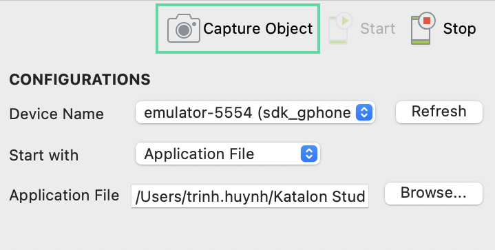 Click Capture Object button to refresh the All Objects tree.