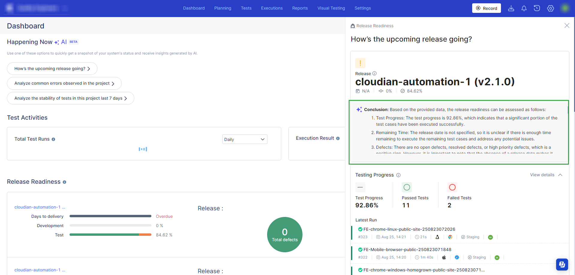 Ai powered blocks in Virtual data analyst.